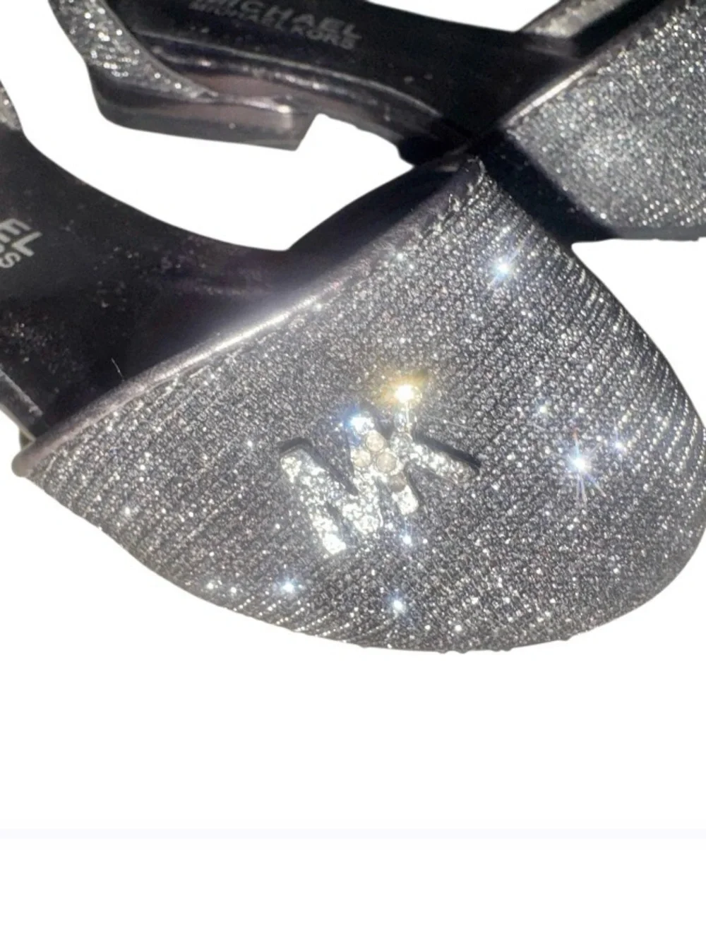 NEW Michael Kors Kitten Kalls gunmetal silver dress shoes girl’s size 8
